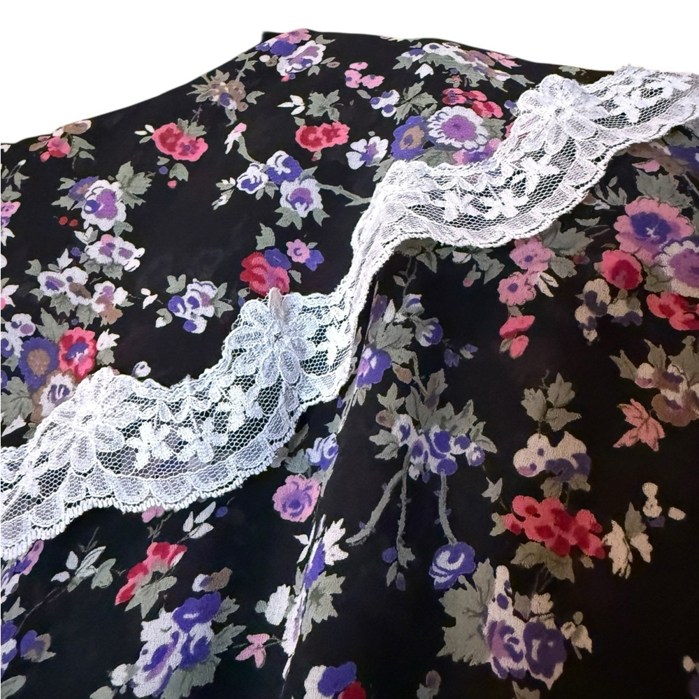 Vintage Jessica McClintock Gunne Sax Floral Cottagecore Dress - Picture 10 of 13